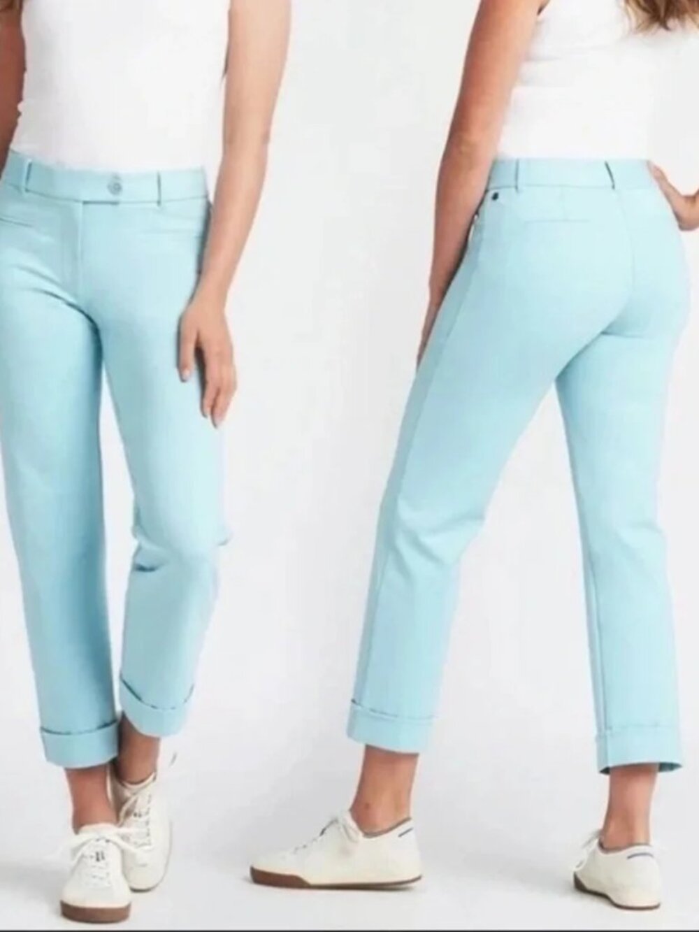 New Betabrand Robin's Egg Blue Crop Lite Dress Pant Yoga Pants Small